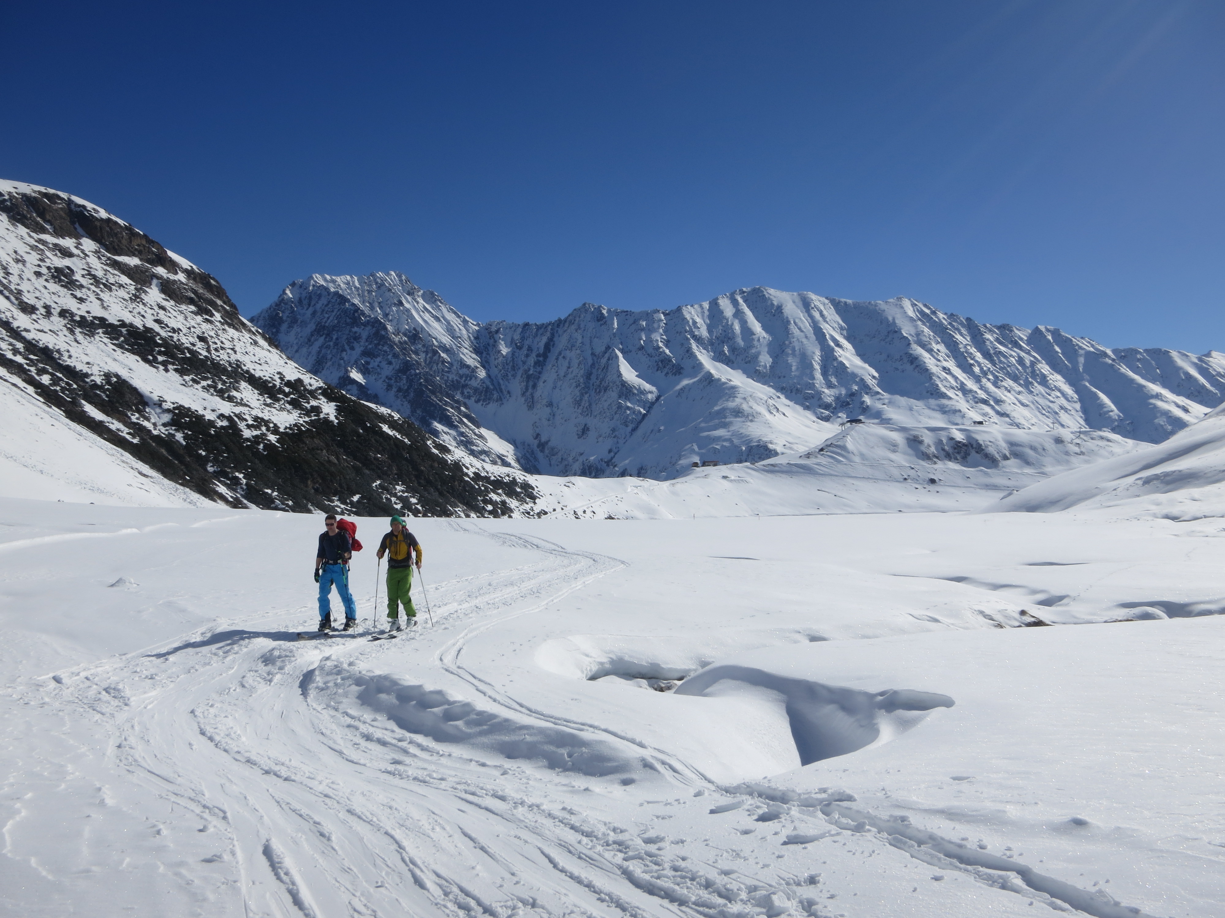 Skitour während einer Tagesskifahrt